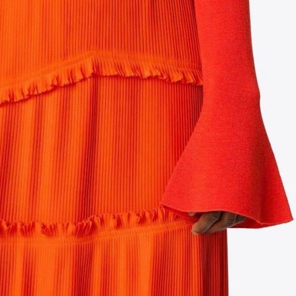 NWOT💝Tory Burch Stella Midi Skirt in Spicy Orange - Picture 4 of 12